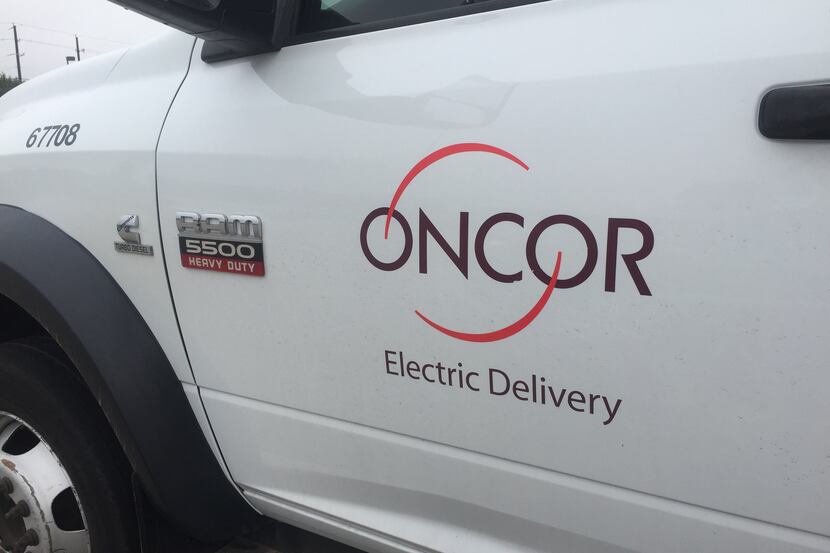 Oncor Electric Delivery truck in Dallas.(Irwin Thompson/Dallas Morning News) (Stock)