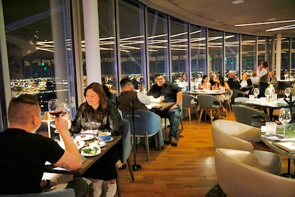 Crown Block is the restaurant at the top of Reunion Tower in downtown Dallas.