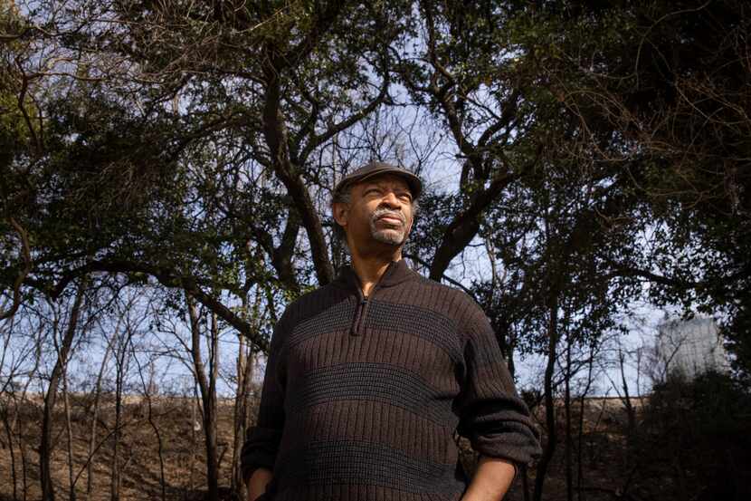Dr. George Keaton, head of Remembering Black Dallas, posed for a portrait at Martyrs Park in...