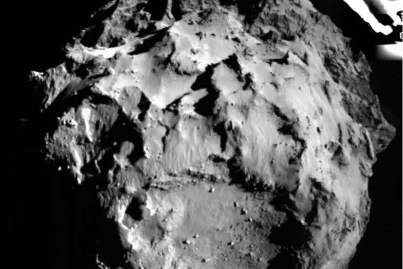 
This handout photo of the comet was taken by the Rosetta probe’s Philae lander during...