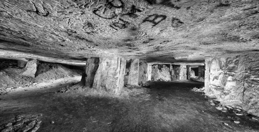 
This photo, taken March 11, 2013, in Picardy, France, shows a former underground city...