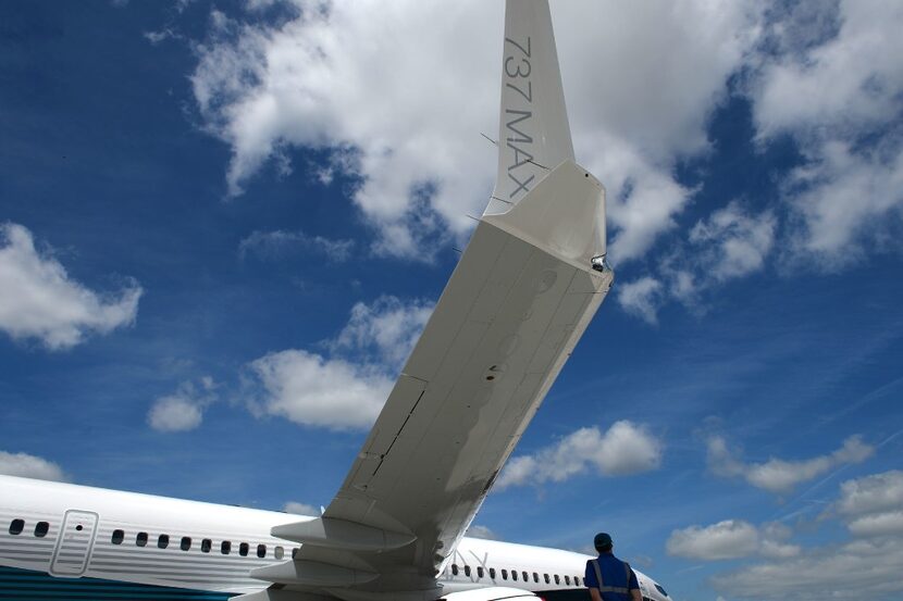 A Boeing 737 Max moves on the tarmac on Friday in le Bourget near Paris prior to the opening...