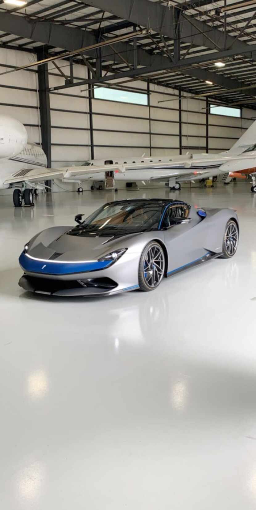 The Pininfarina GT Battista was at Million Air in Addison on Friday.