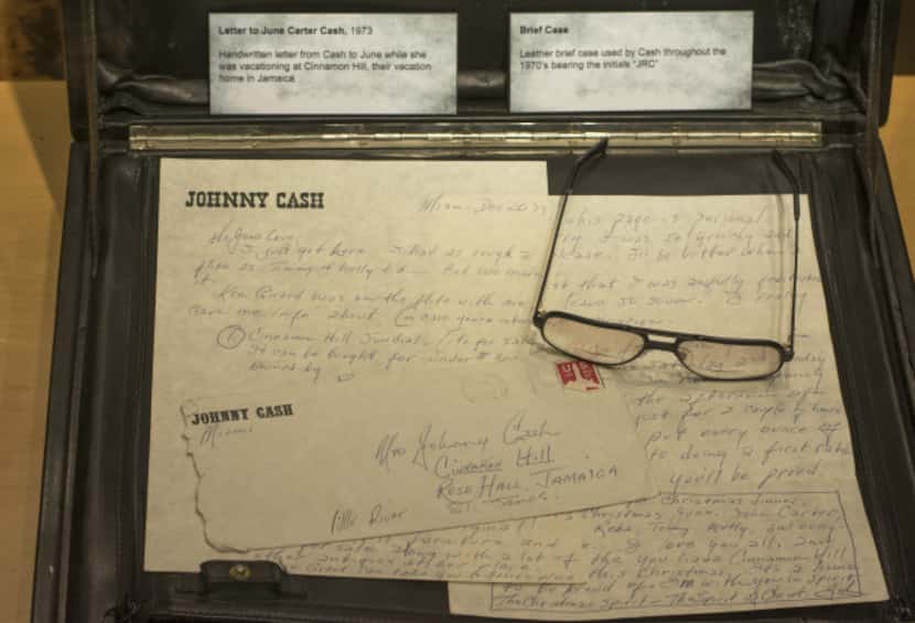 A letter written to June Carter Cash from Johnny Cash is on display at the Johnny Cash...