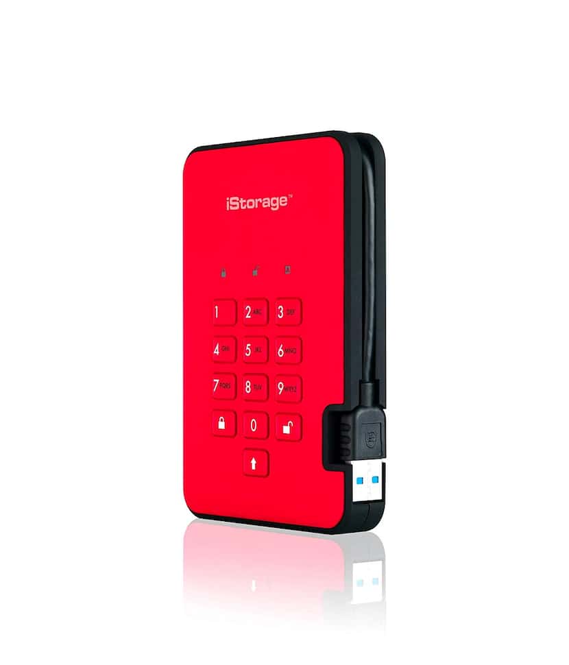 The diskAshur2 from iStorage has 256-bit encryption to keep your data safe.