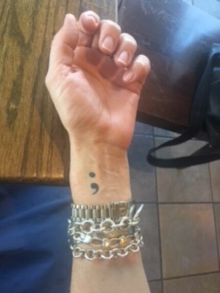 Erin Murphy Carlson's semicolon tattoo.