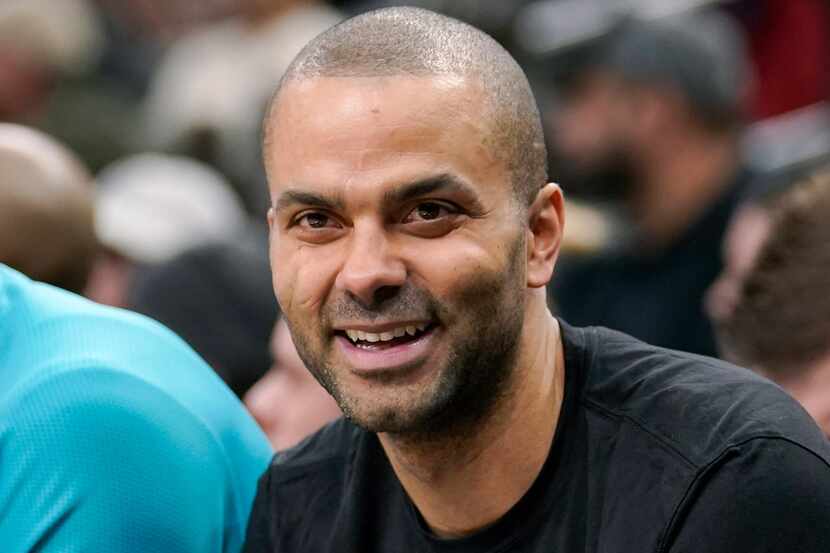 FILE - In trhis Jan. 14, 2019, file photo, Charlotte Hornets' Tony Parker laughs on the...