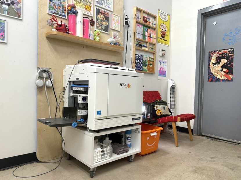 Play Nice Press operates its risograph printer, a SF 9450 EIIU, from their studio in Dallas.