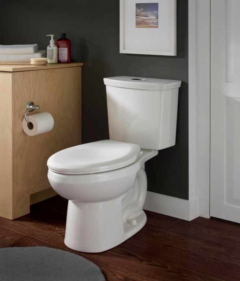 
The dual-flush, H2Option high-efficiency toilet from American Standard offers a choice of a...
