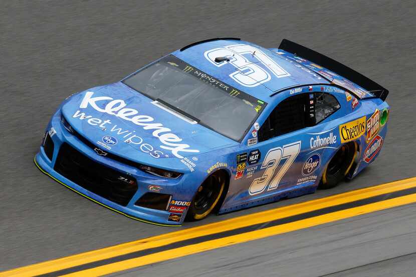 DAYTONA BEACH, FL - FEBRUARY 09:  Chris Buescher, driver of the #37 Kleenex Wet Wipes...