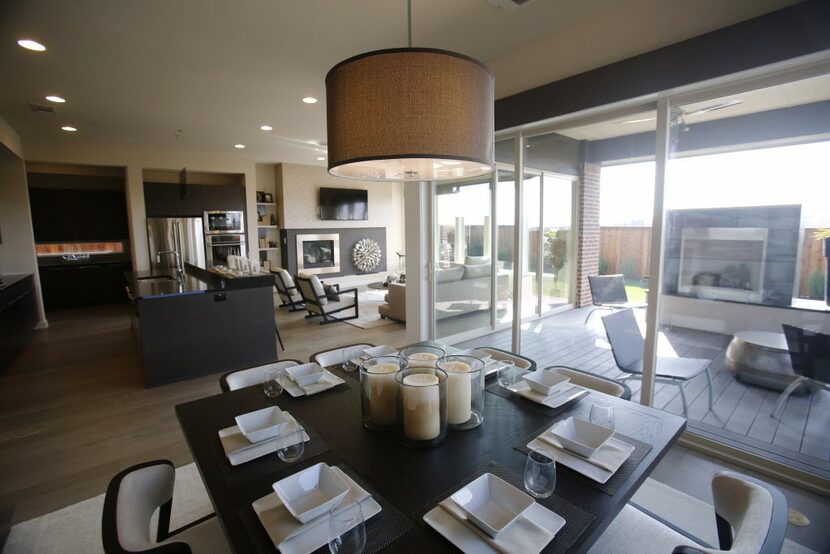 Breakfast area in the MainVue Homes Bellevue Q1 model home at Phillips Creek Ranch in...