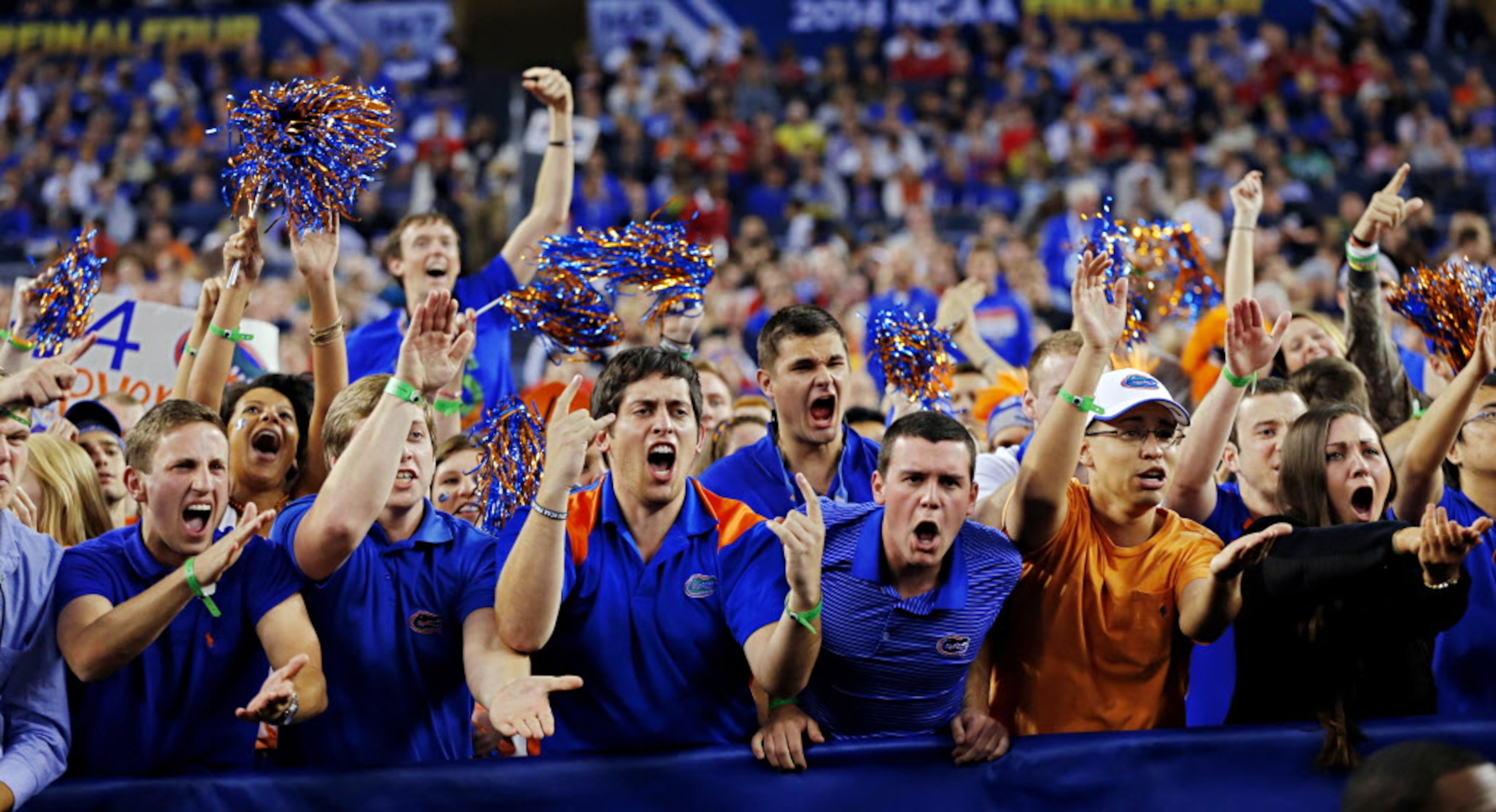 Florida Gators react during the second half of their NCAA Final Four game against the...