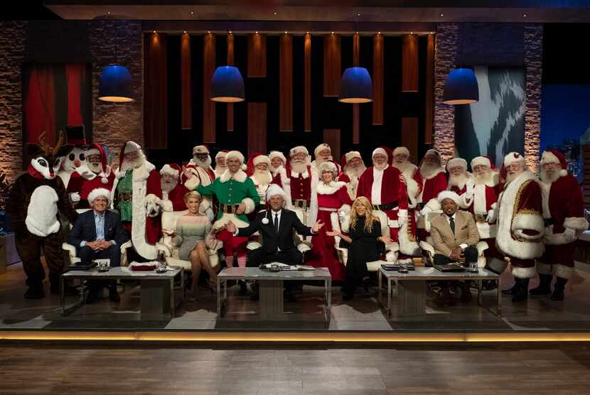 Mitch Allen hired 17 Santas, a Mrs. Claus, a snowman and reindeer for his Shark Tank pitch.
