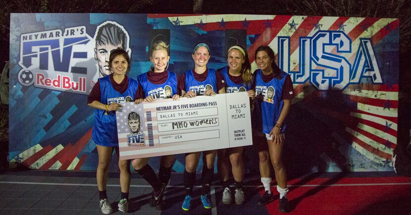 Team MKO Women's, Neymar Jr's 5v5 Tournament winners pose, for a photo in Richardson, Texas...