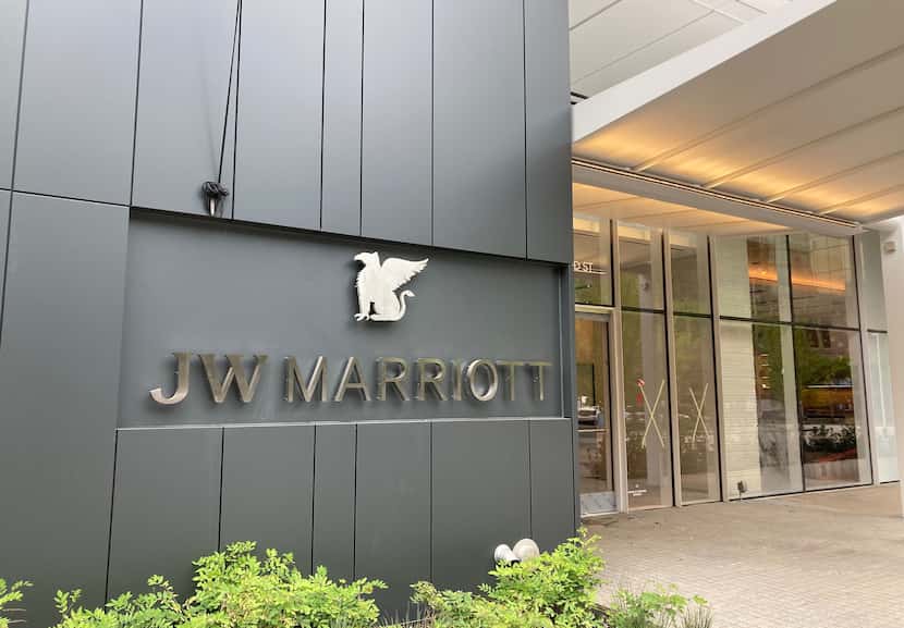 The entry to downtown Dallas' new JW Marriott Hotel, which opens in June.