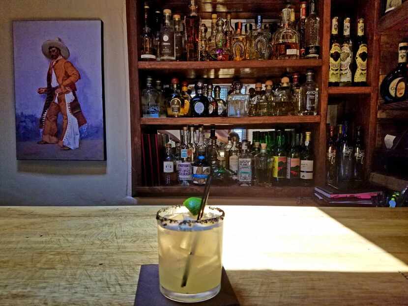 Sazon makes a perfectly tart margarita with just three ingredients: tequila, orange liqueur...