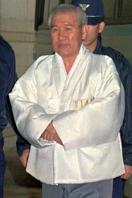 In this Dec. 18, 1995 file photo,  former South Korean President Roh Tae-woo enters the...