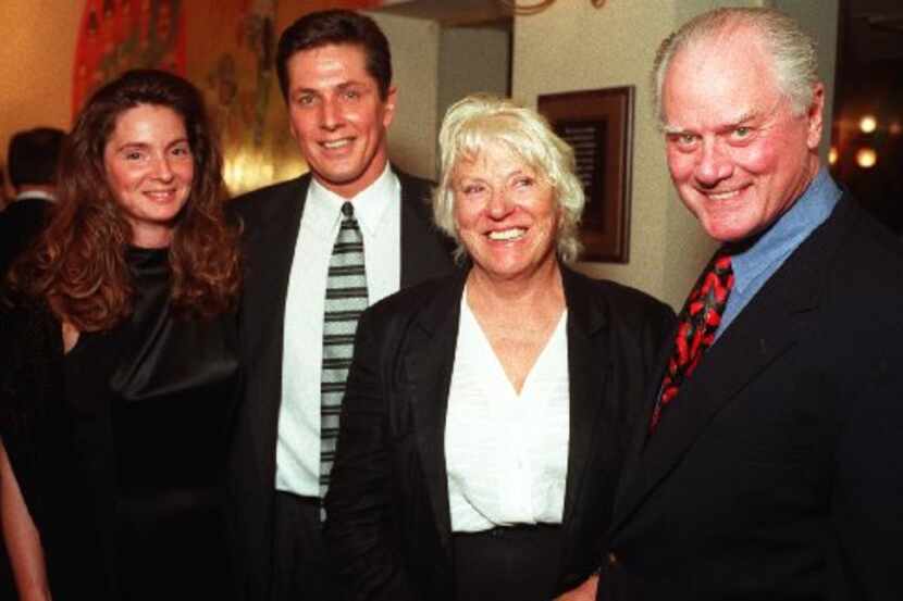 Jeannie Biernat and her husband, former Palm manager Al Biernat, with Maj and Larry Hagman ...