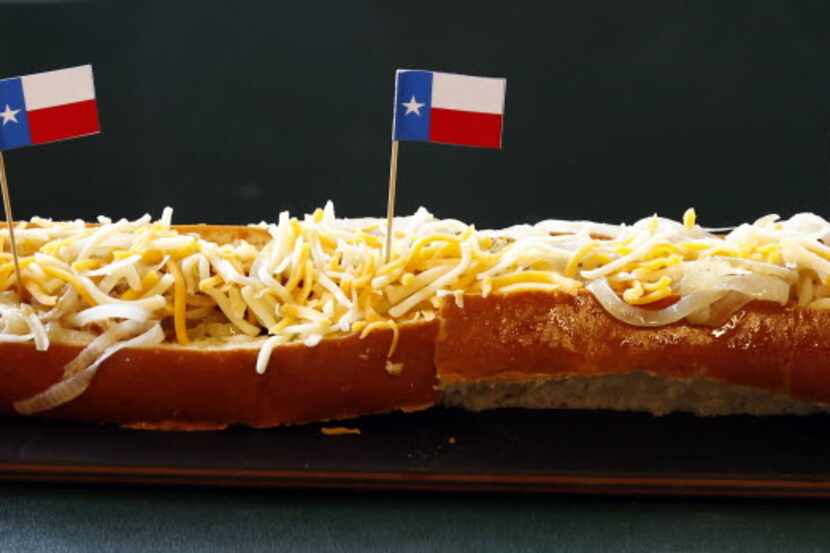 The Texas Rangers signature 2-foot-long, Boomstick hotdog is available for delivery at $30.