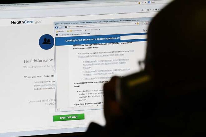 Darryl Clairborn tries to use the HealthCare.gov web sight to sign up for health insurance...