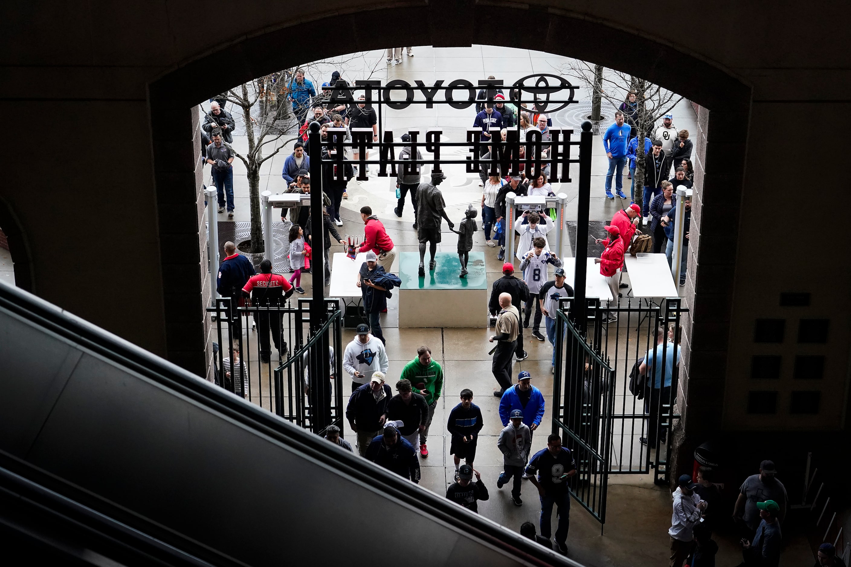 Fans enter the Home Plate entrance before an XFL football game between the Dallas Renegades...