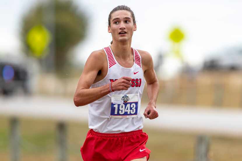 Melissa's Judson Greer (1943) finishes first in the boys UIL Class 4A state cross country...