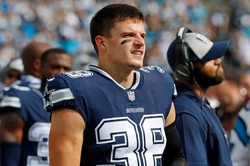Dallas Cowboys safety Jeff Heath (38) is pictured on the sidelines during the Dallas Cowboys...