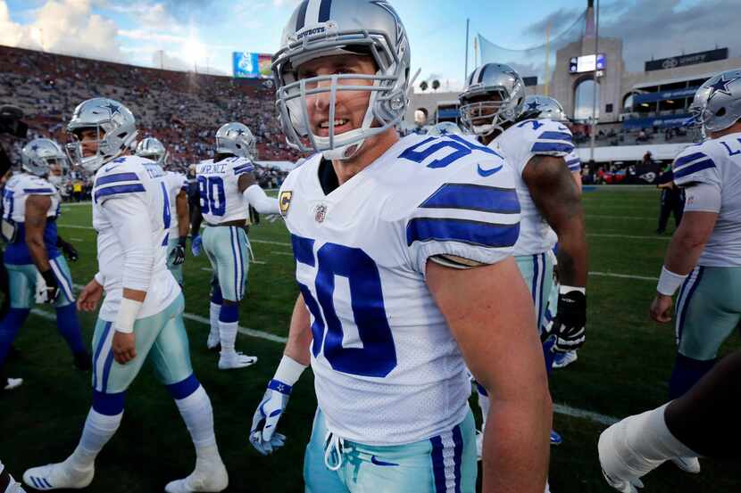 Dallas Cowboys outside linebacker Sean Lee (50) is pictured on the field before their NFC...