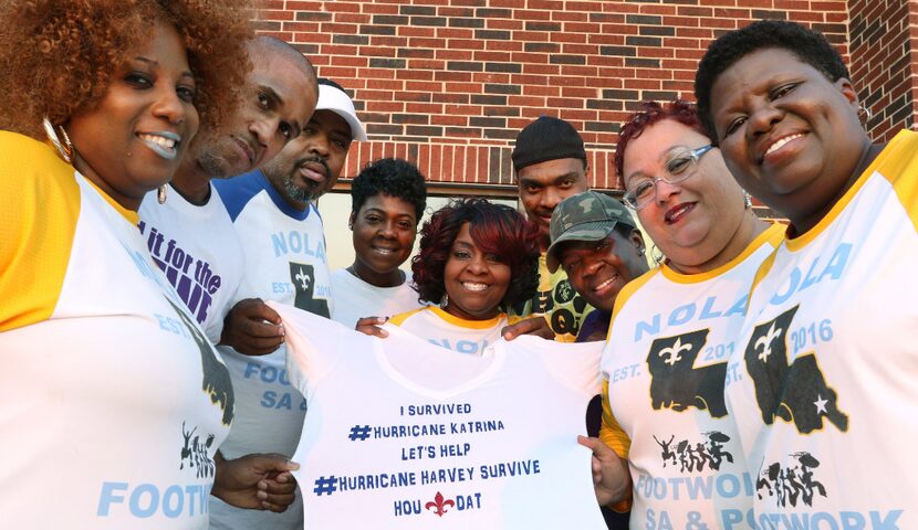 Wanda Garner, center, and her "Krewe" — (from left): Nicole Anderson, Seabrum Richardson,...