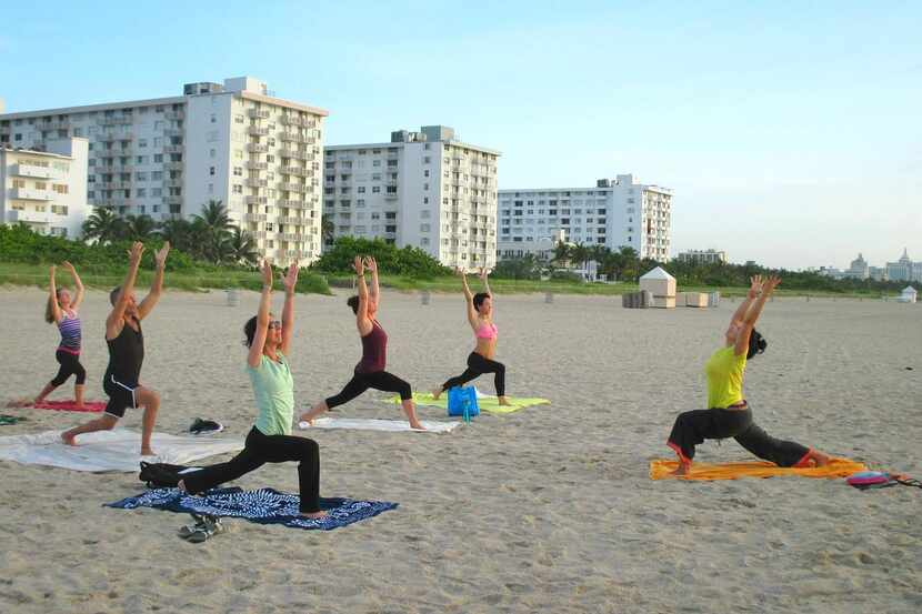 
Stretch surrounded by beauty at sunrise and sunset sessions offered by 3rd Street Beach...