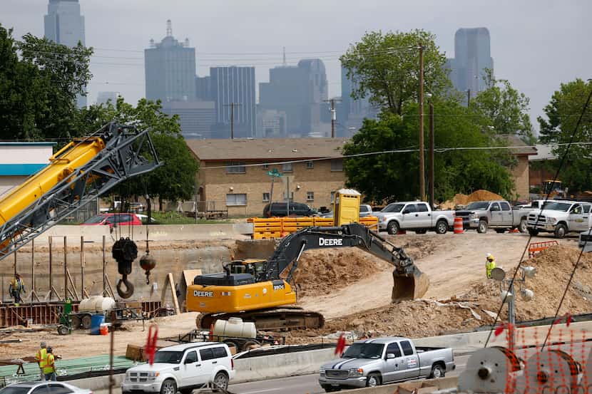 Construction continues along I-35E near Marsalis Avenue, one phase of the Southern Gateway...