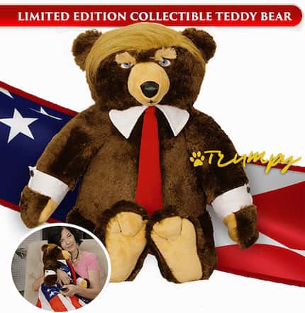 Trumpy Bear, a real product from a real Dallas company.