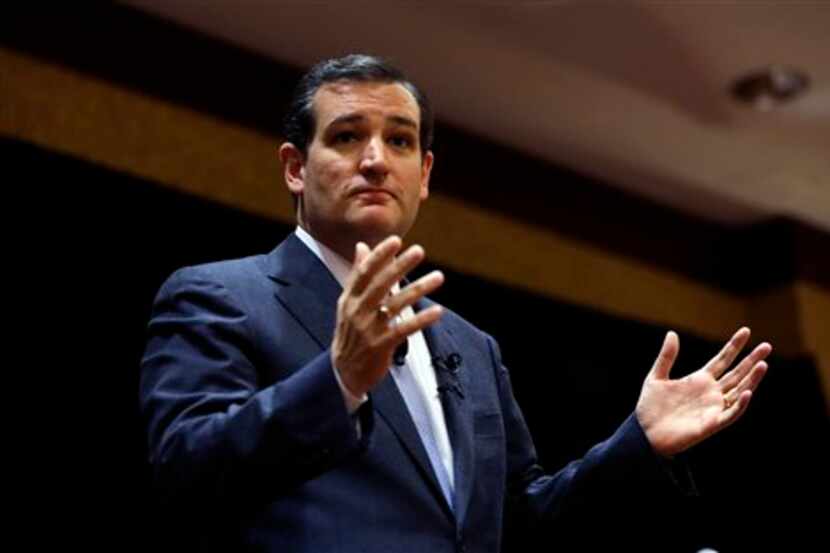 In this March 18, photo, Sen. Ted Cruz speaks at the Network of Iowa Christian Home...