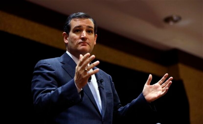 In this March 18, photo, Sen. Ted Cruz speaks at the Network of Iowa Christian Home...