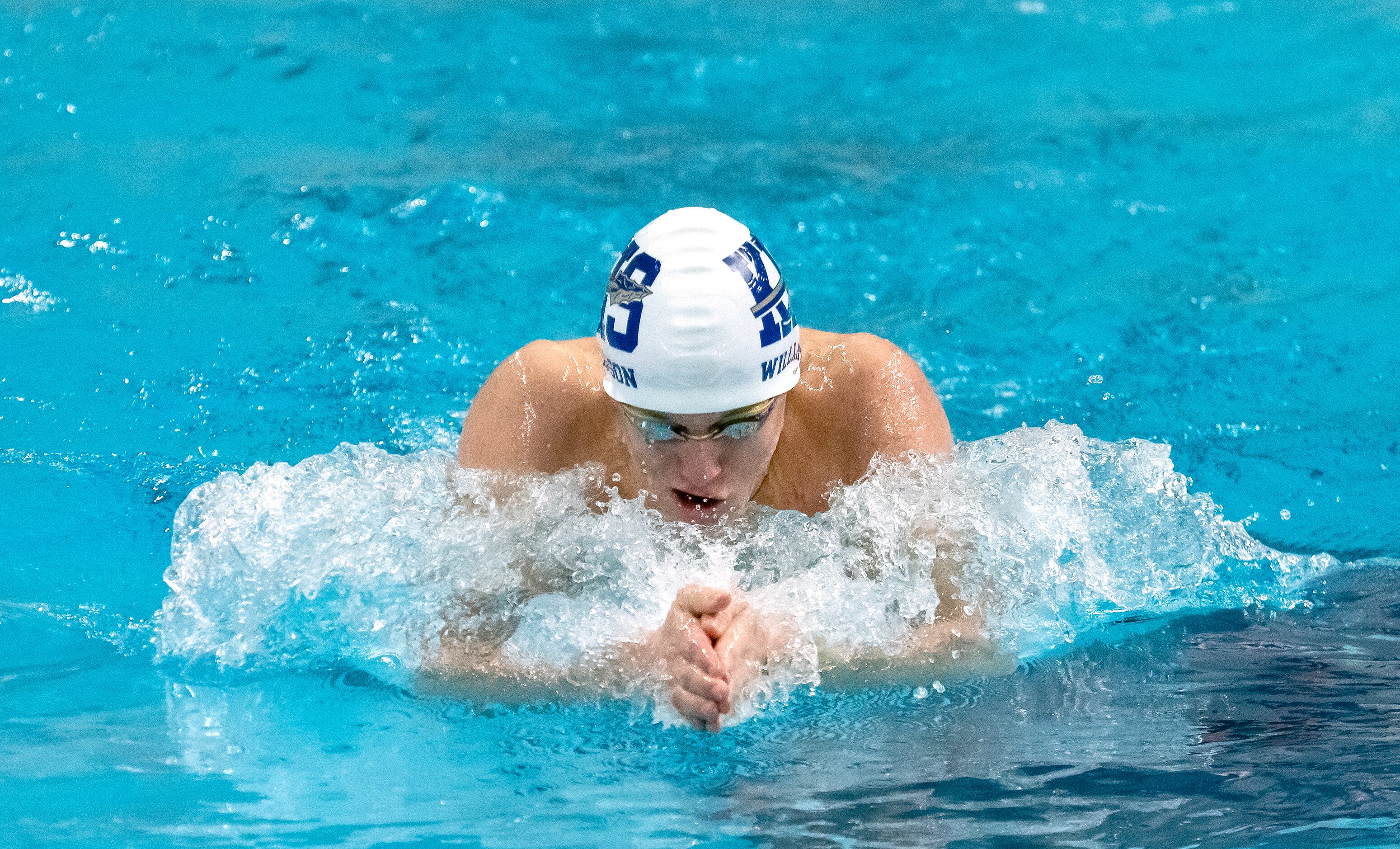 Keller’s Maximus Williamson, competes in the 200 IM during the 2023 UIL Swim & Dive State 6A...