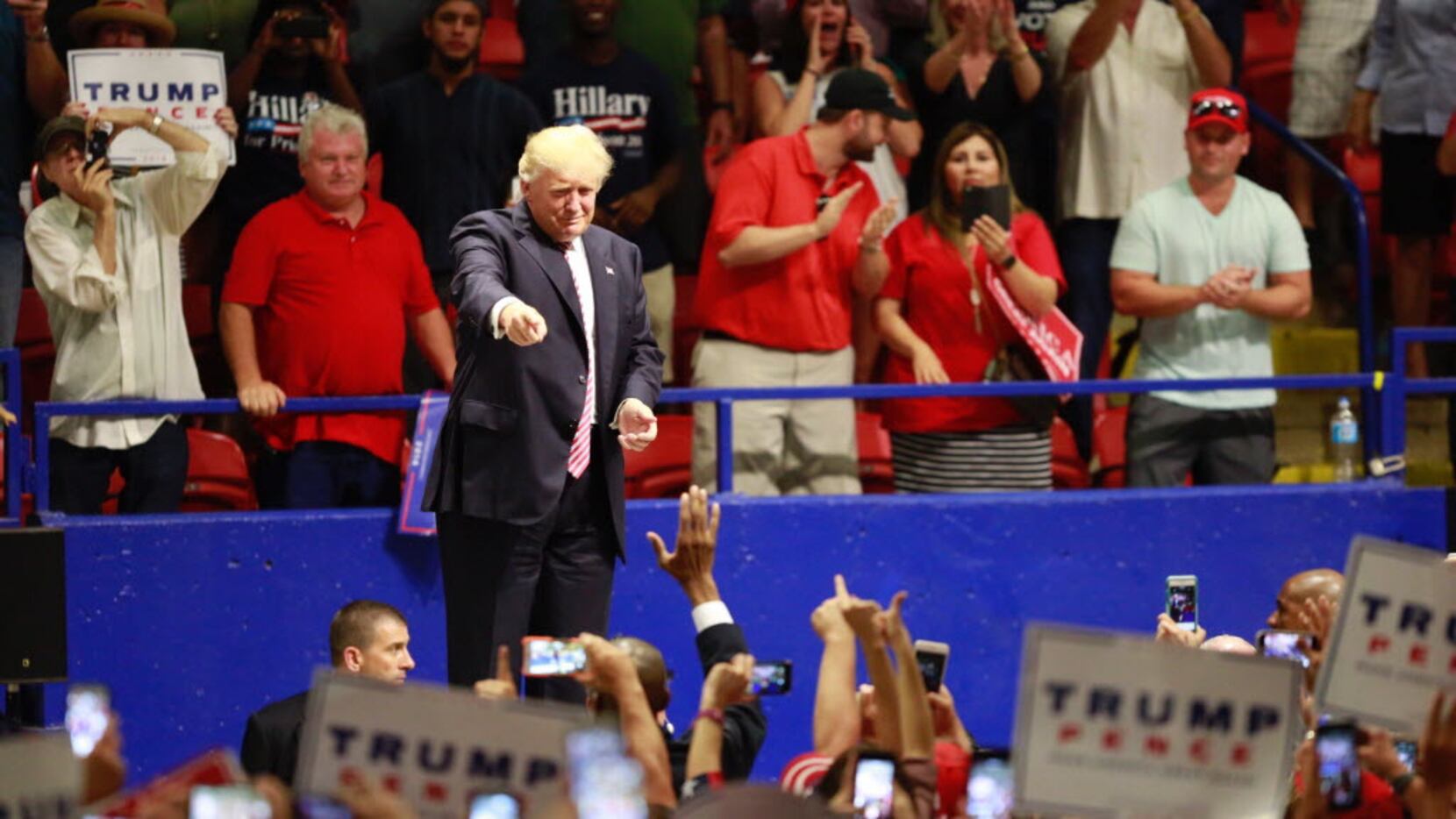 Republican Presidential candidate Donald Trump at the Travis County Exposition Center in...