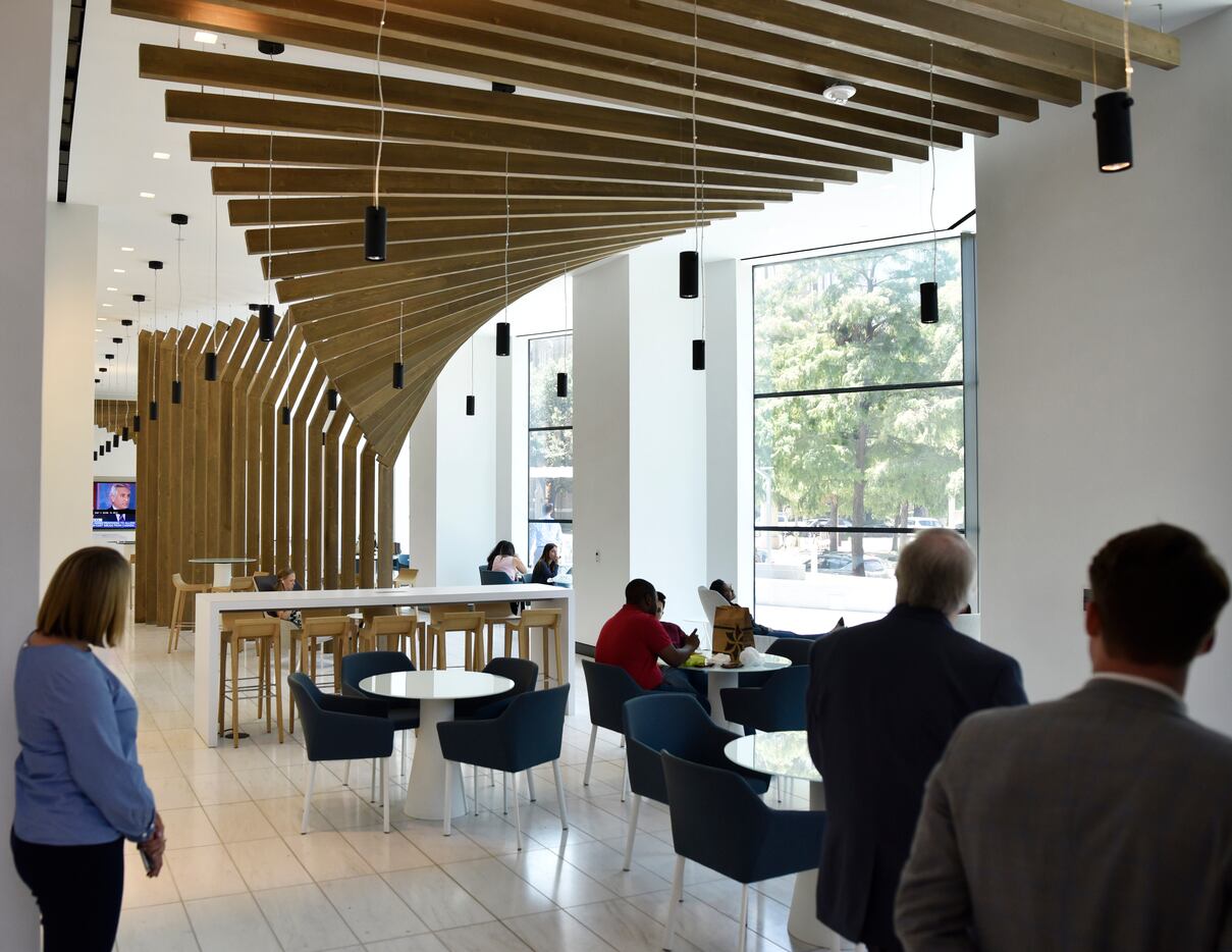 Lounge space forr work breaks and lunch part of the newly updated Trammell Crow Center in...