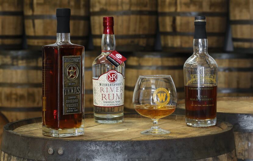 Witherspoon Distillery's bourbon whiskey, river rum and malt whiskey 