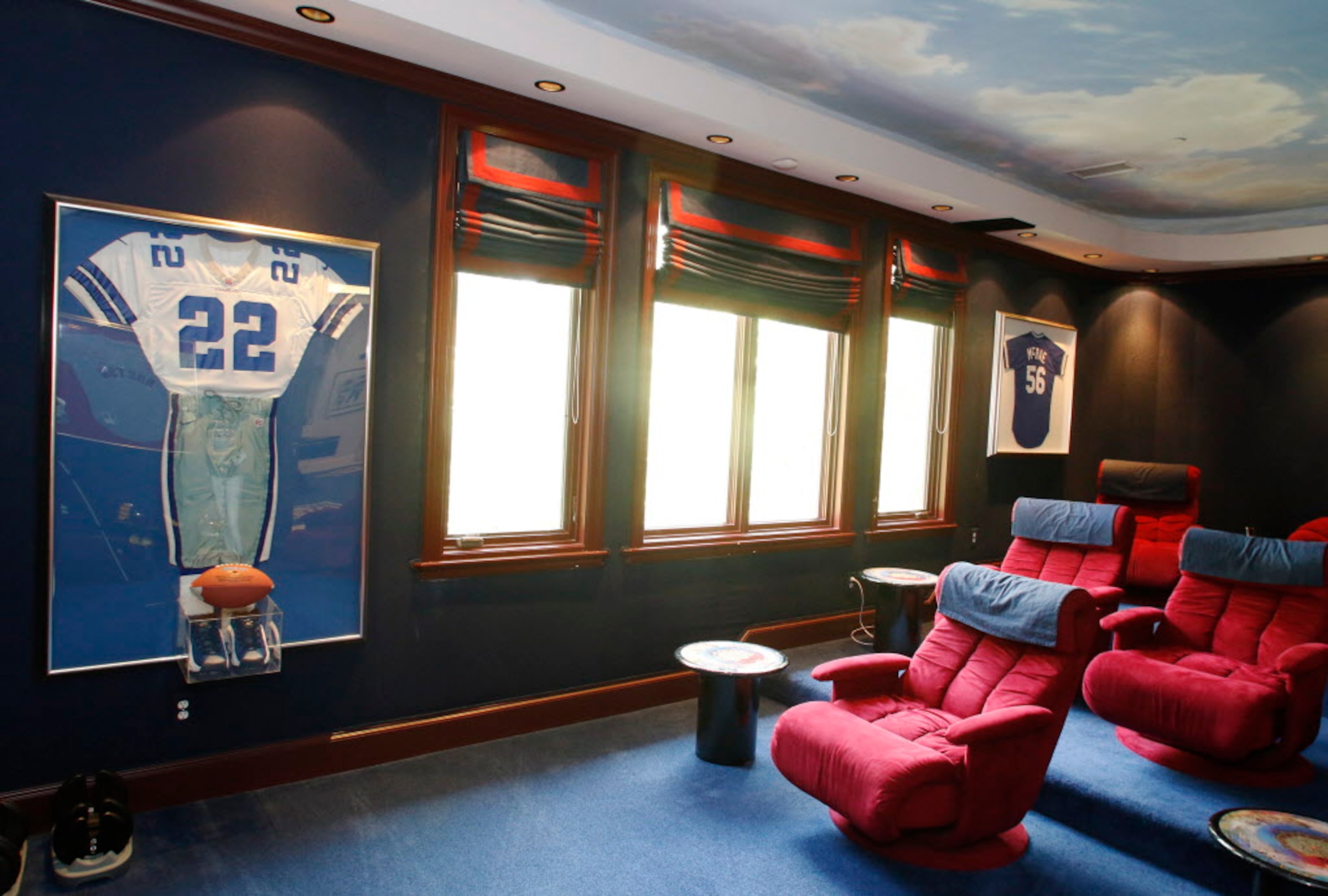 The media room in the home of former Dallas Cowboys running back Emmitt Smith and Pat Smith...