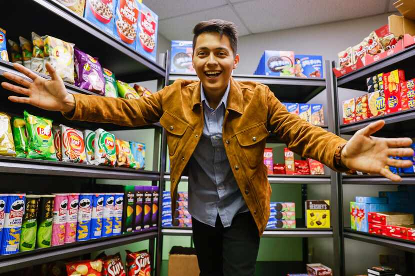 Jaime Ibañez, 21, a popular vending machine content creator on YouTube, at his company's...