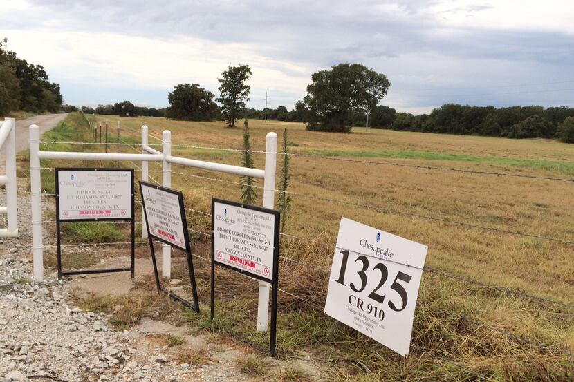 Gas drilling sites are scattered throughout Johnson County, including this site near the...