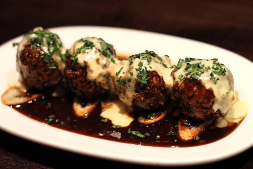 Kobe Meatballs, which is Kobe beef topped with bearnaise sauce