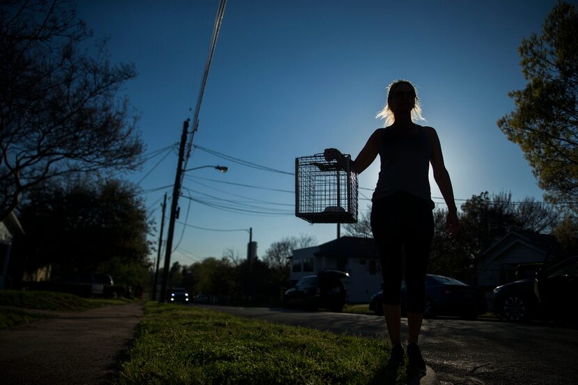 Robyn, a Catsnips trap-neuter-release volunteer, poses for a portrait at a location near Old...