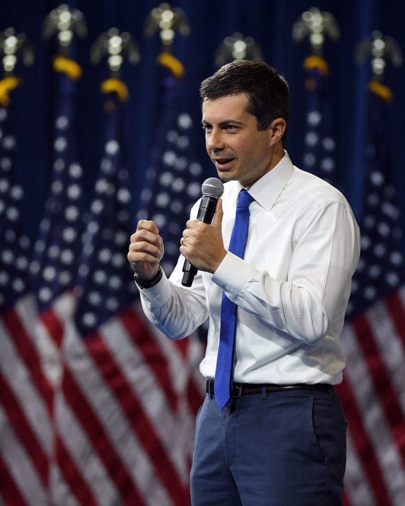 Democratic presidential candidate Pete Buttigieg speaks during the 2020 Gun Safety Forum...