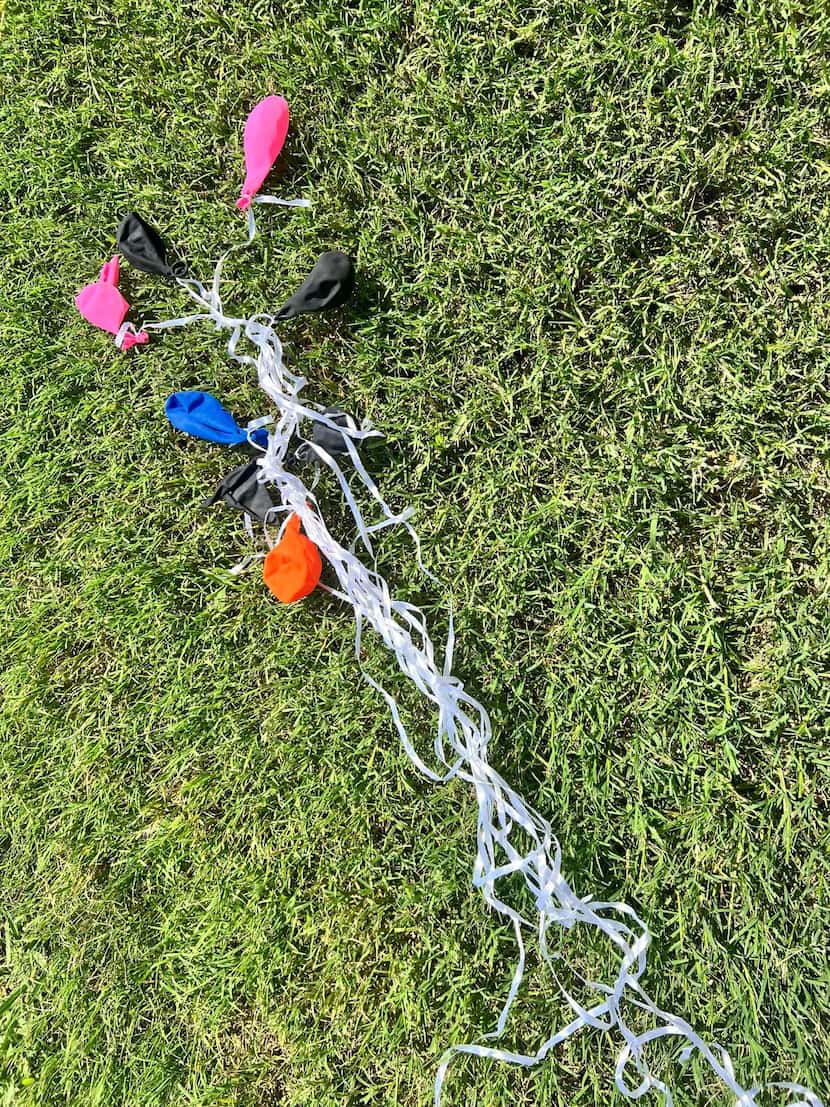 A string of balloons spooked deer at 4 Generations Ranch, causing them to run into the fence.