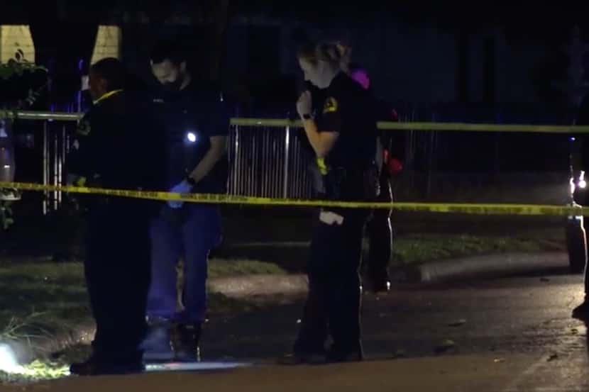 Dallas police investigate the shooting death of Alfredo Navarette, 18, in the 1300 block of...