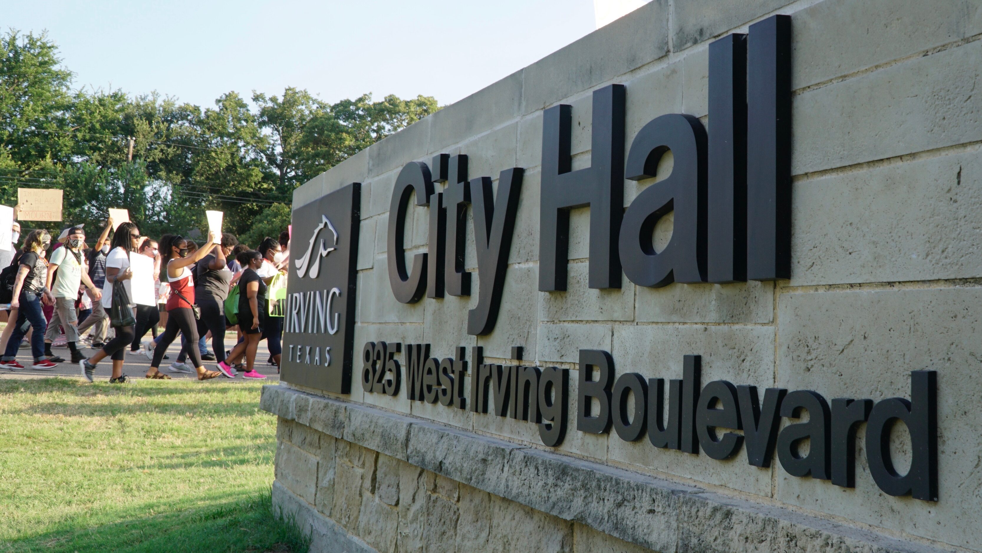 Hundreds of people marched in a protest in Irving, Texas on Monday, June 8, 2020. The...