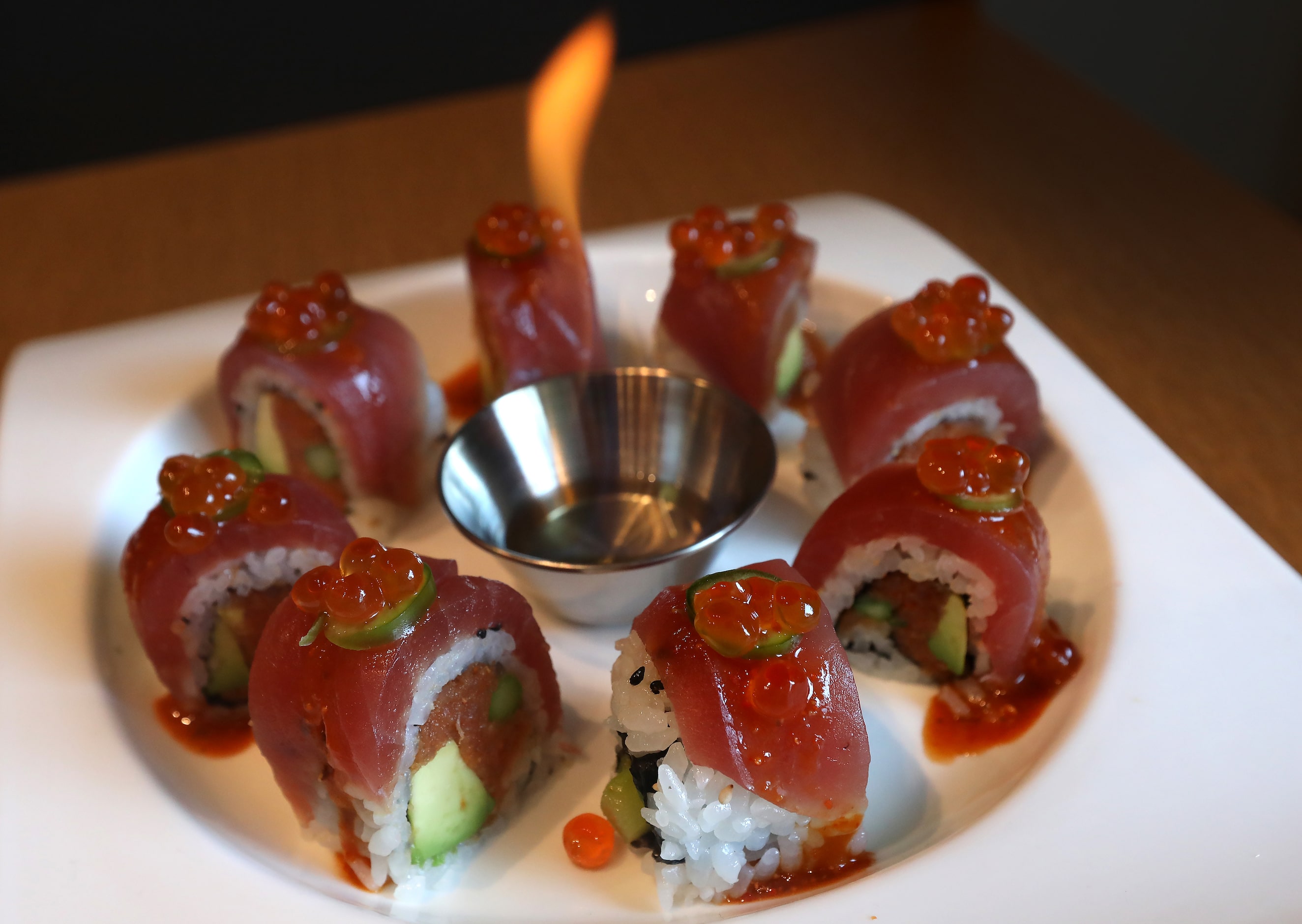 Sushi rolls at Feng Shui, a new restaurant in Dallas, Texas, Tuesday, October 22, 2024