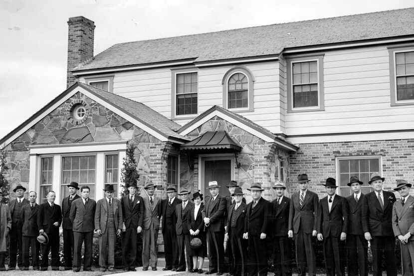 Businessmen of Dallas firms co-operating in the 1938 Wilshire District All-Gas Talking Home,...