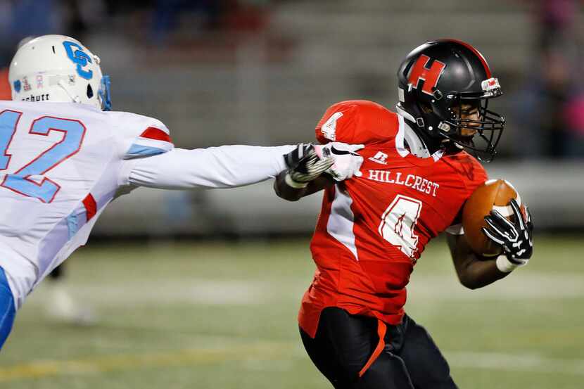 Hillcrest running back Nasir Reynolds leads Dallas-area Class 4A players in rushing yards...
